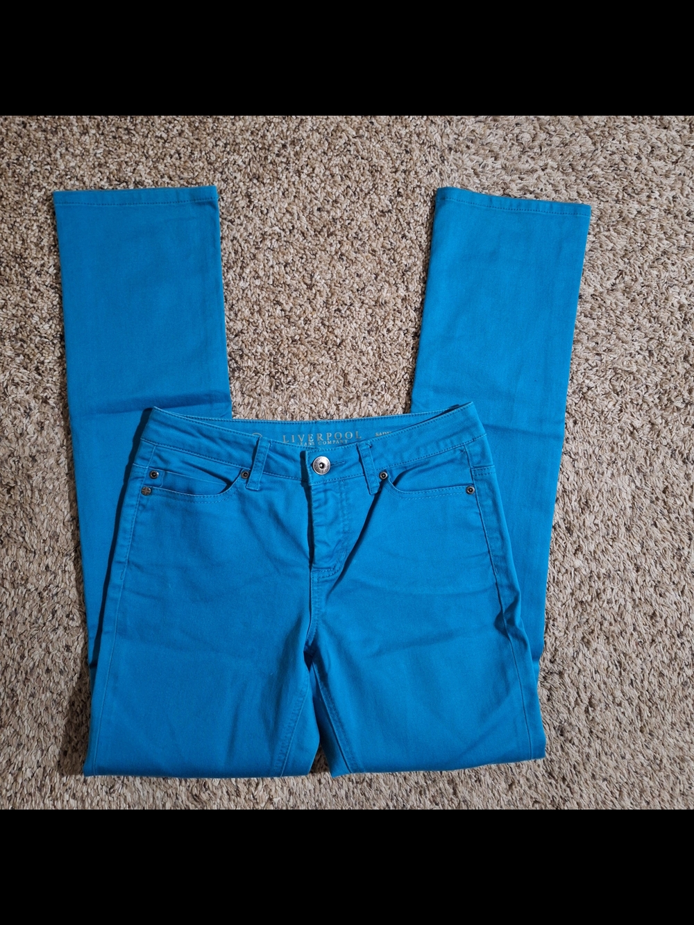 Liverpool Sadie Straight Leg Jeans Ocean Blue Size 26/2
